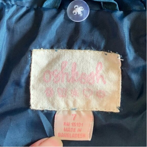 Oshkosh Girl's Hooded Jacket Full Zip and Snap Closure Size 7 - Picture 8 of 10